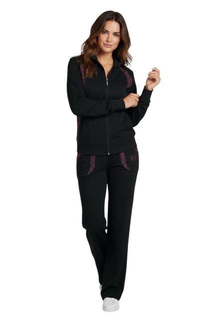 Dámska čierna tepláková súprava 01