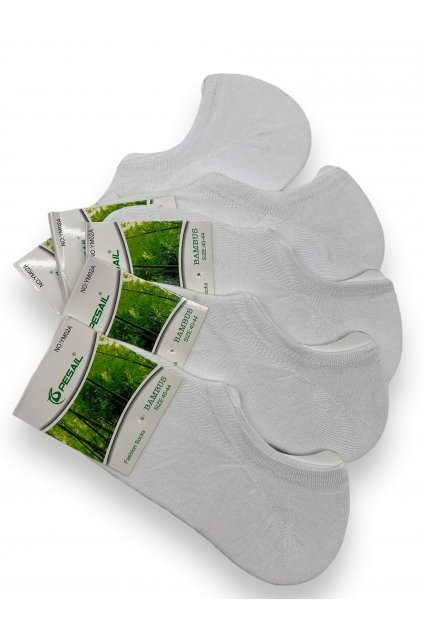 Dámské nízké bílé ponožky 5 párů