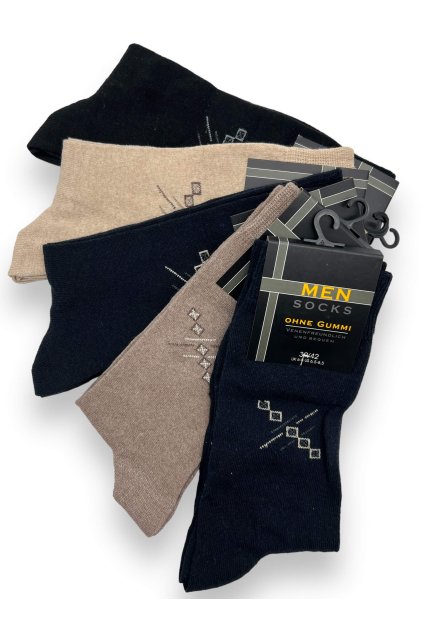 Pánské bavlněné vysoké ponožky 5 párů vícebarevné 01