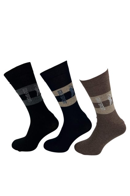 Pánske bavlnené vysoké ponožky 5 párov viacfarebné 01