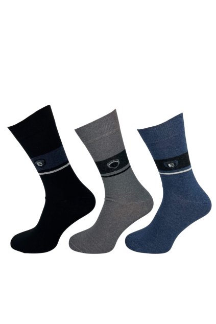 Pánske bavlnené vysoké ponožky 5 párov viacfarebné 02