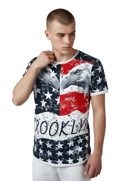 Pánske tričko s krátkym rukávom červenej farby  04