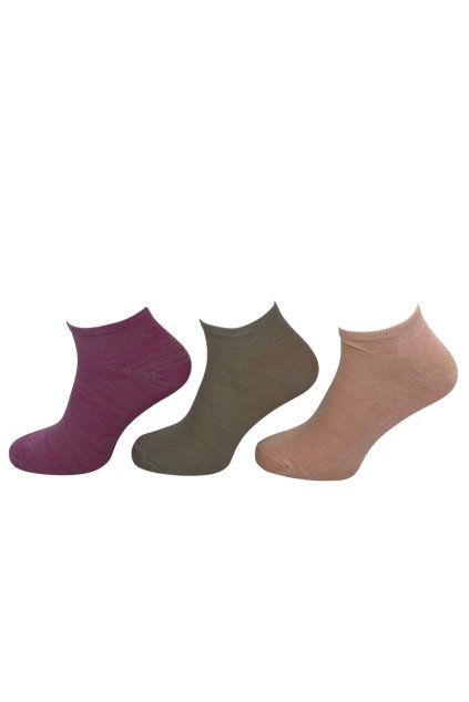 Dámske členkové ponožky 6 párov viacfarebné 03