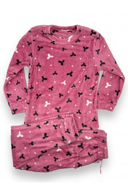 Dámské mikroplyšové pyžama s dlouhým rukávem