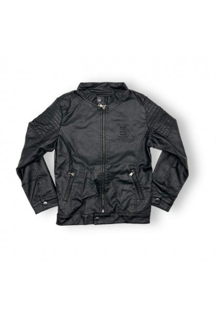 Chlapecká černá koženková bunda