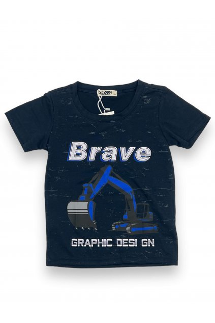 Chlapecké tričko tmavě modré barvy - Brave