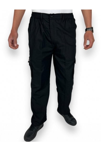 Pánské zateplené kalhoty černé barvy