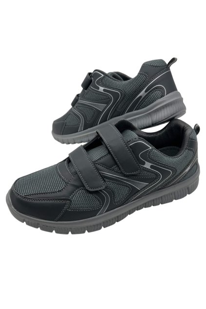 Pánske sivé tenisky na suchý zip 01