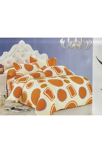 3-dílné bavlněné oranžové povlečení