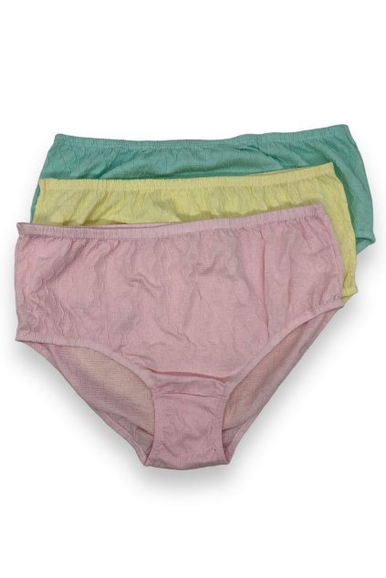 Dámské nadměrné bavlněné kalhotky 3x kusy vícebarevné 04