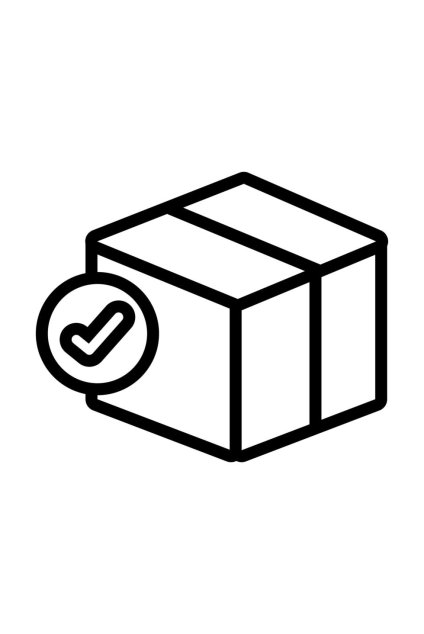box with check symbol delivery service flat style free vector