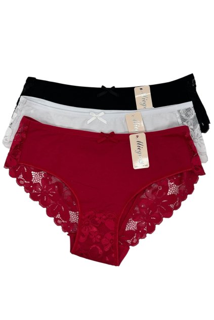 Dámské nadměrné bavlněné kalhotky 3x kusy vícebarevné 03