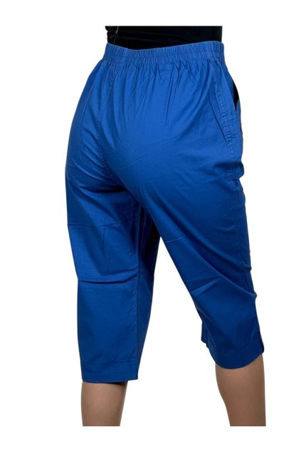 Dámske modré plátené 3/4 nohavice ELENA