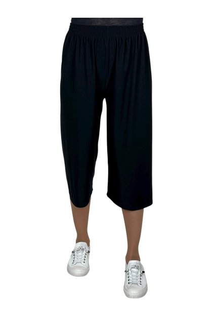 Dámske čierne plátené 3/4 nohavice GAGI