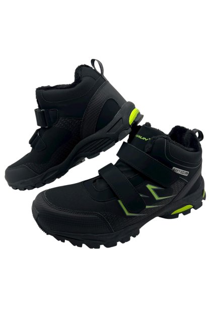 Pánske nadmerné čierne softshellové zimné softshellové topánky  04