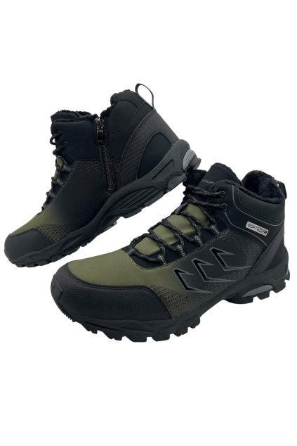 Pánske nadmerné zelené softshellové zimné topánky 05