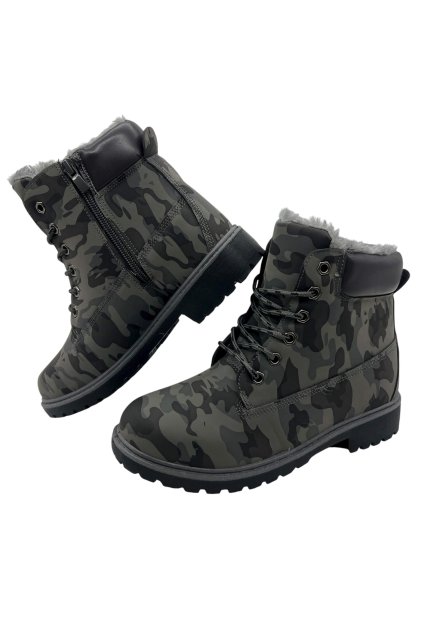 Dámske maskáčové zimné topánky