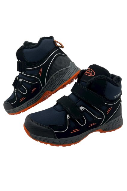 Chlapecké modré softchellové zimní boty na suchý zip 04