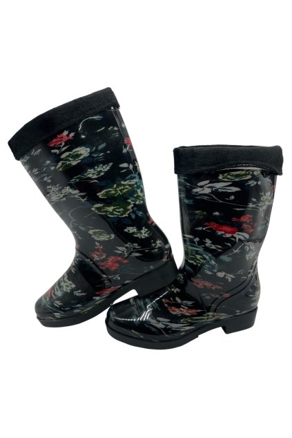 Dámske zateplené čierne čižmy s odnímateľnou vložkou 01