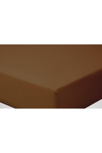 Jersey hnědé prostěradlo David jednolůžko 140x200 cm