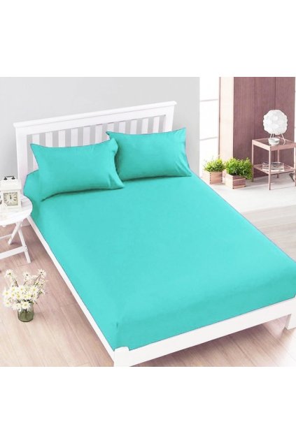 Jersey mentolové prostěradlo David dvoulůžko 140x200 cm