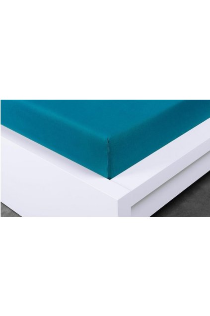 Jersey petrolejové prostěradlo David jednolůžko 90x200 cm