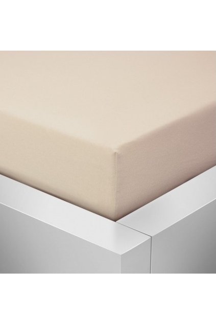 Jersey béžové prostěradlo David jednolůžko 90x200 cm