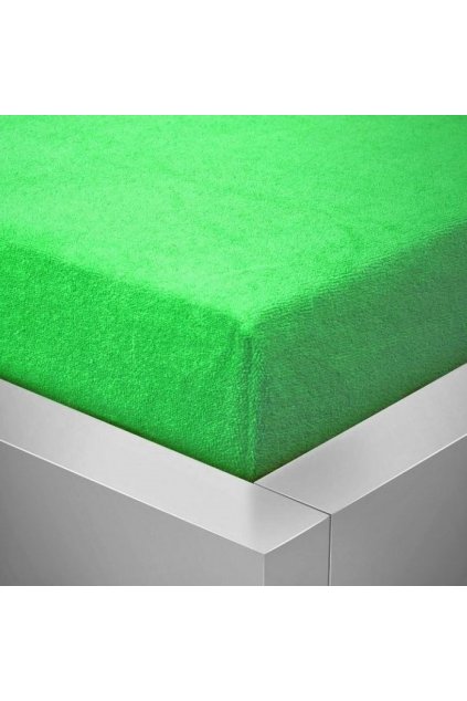 Froté zelené prostěradlo David na jednolůžko 90×200 cm