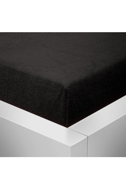 Froté černé prostěradlo David dvoulůžko 160x200 cm