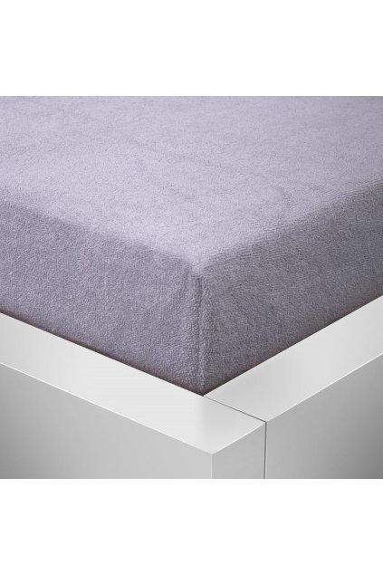 Froté šedé prostěradlo David dvoulůžko 160x200 cm