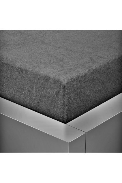 Froté tmavě šedé prostěradlo David dvoulůžko 160x200 cm