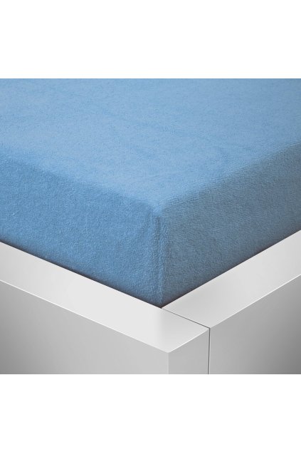Froté světle modré prostěradlo David dvoulůžko 160x200 cm