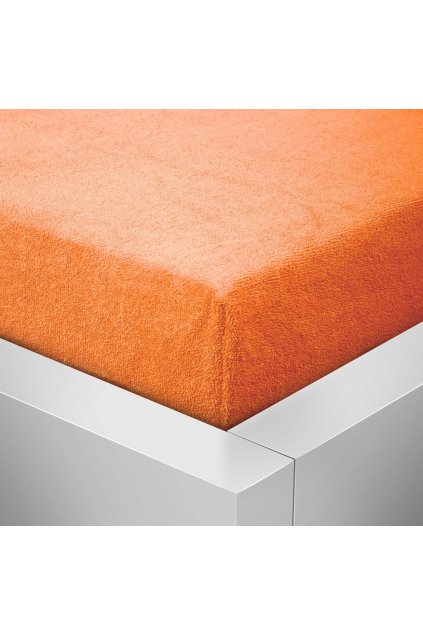 Froté oranžové prostěradlo David dvoulůžko 160x200 cm