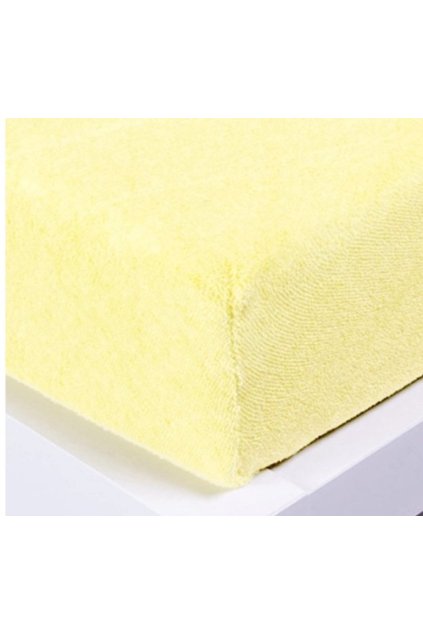 Froté žluté prostěradlo David dvoulůžko 180x200 cm