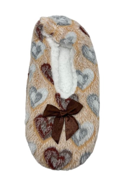 Dámské béžové domácí pantofle 01