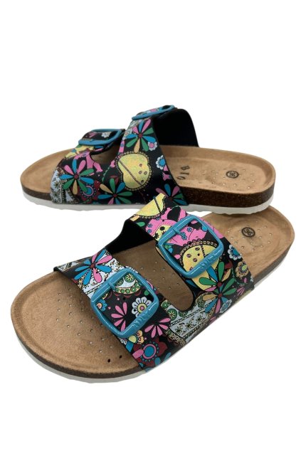 Dámske čierne korkové papuče 01