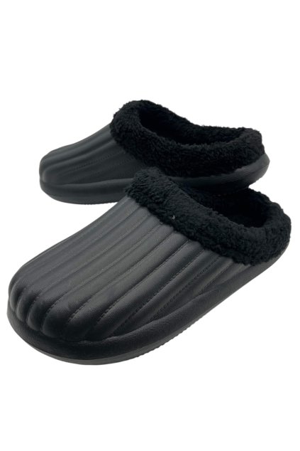 Dámské černé zateplené gumové nazouváky 05