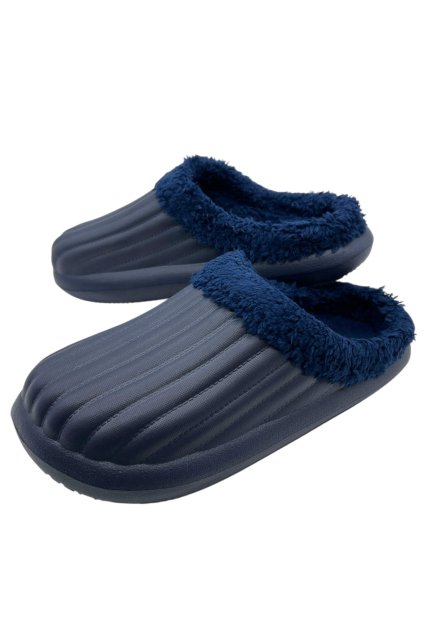 Dámské modré zateplené gumové nazouváky 03