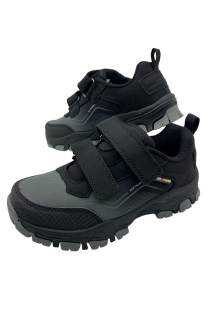 Chlapecké černé softshellové tenisky na suchý zip 04