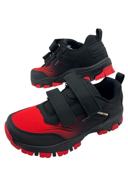 Dívčí červené softshellové tenisky na suchý zip 01