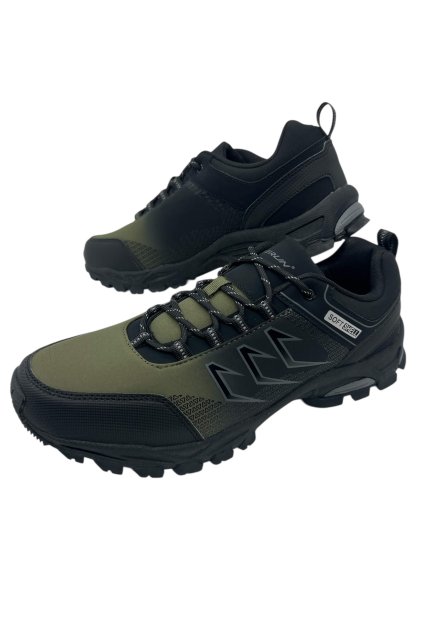 Pánske čierne nadmerné softshellové topánky so šnurovaním 01
