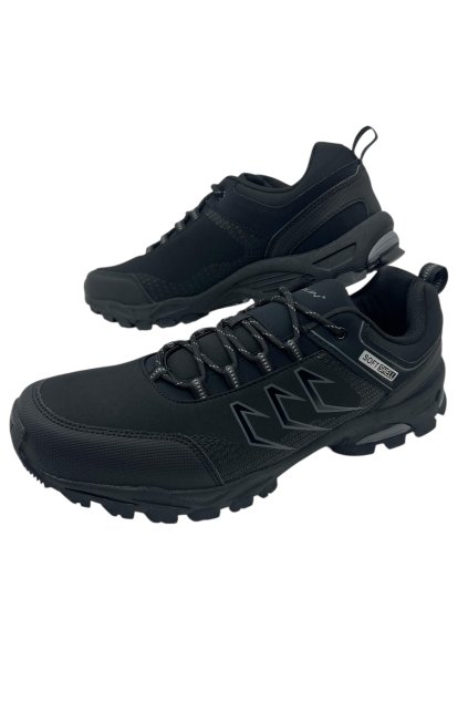 Pánské černé nadměrné softshellové boty se šněrováním 04