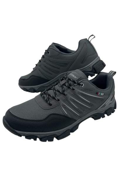 Pánske sivé nadmerné softshellové topánky so šnurovaním