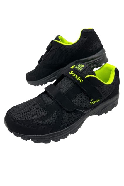 Pánské černé nadměrné tenisky na suchý zip 02