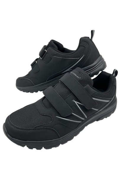 Pánské černé nadměrné tenisky na suchý zip 03