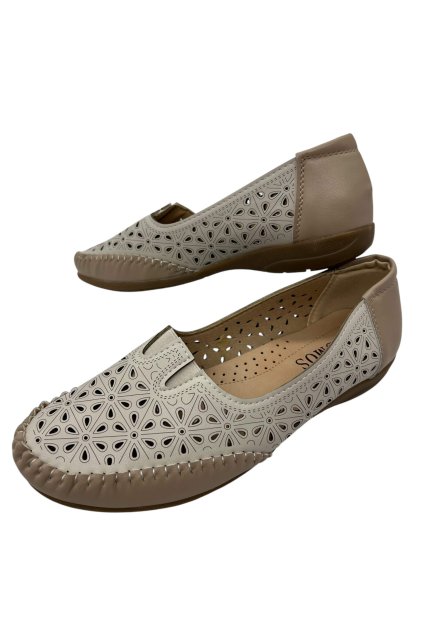 Dámské béžové nadměrné mokasíny 01