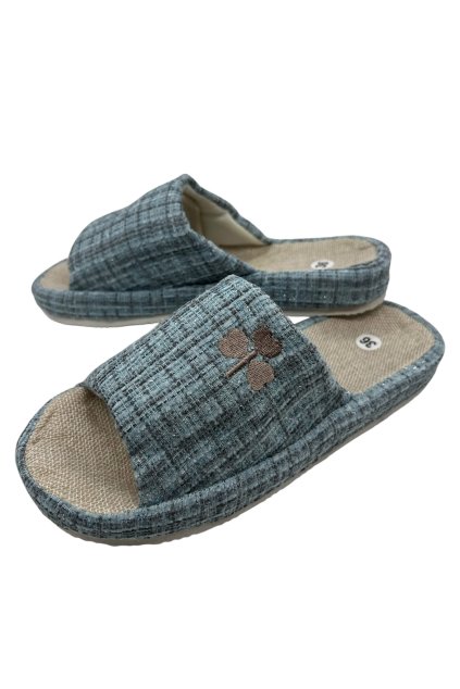 Dámské modré domácí pantofle 08
