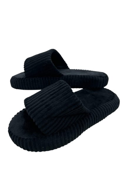 Dámské černé domácí pantofle 03