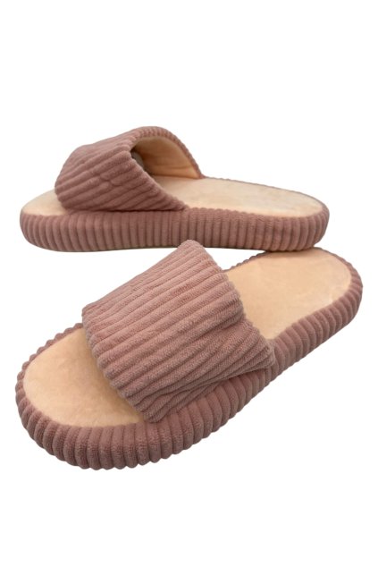 Dámské růžové domácí pantofle 07