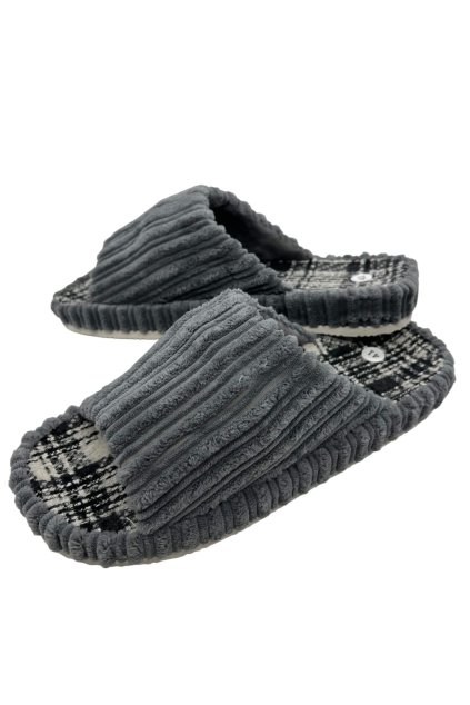 Pánské šedé domácí papuče 04